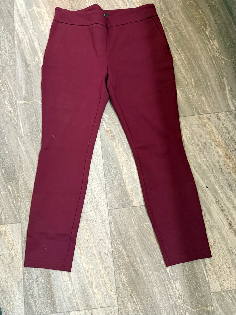 Dalia Burgundy Skinny Ponte Pants